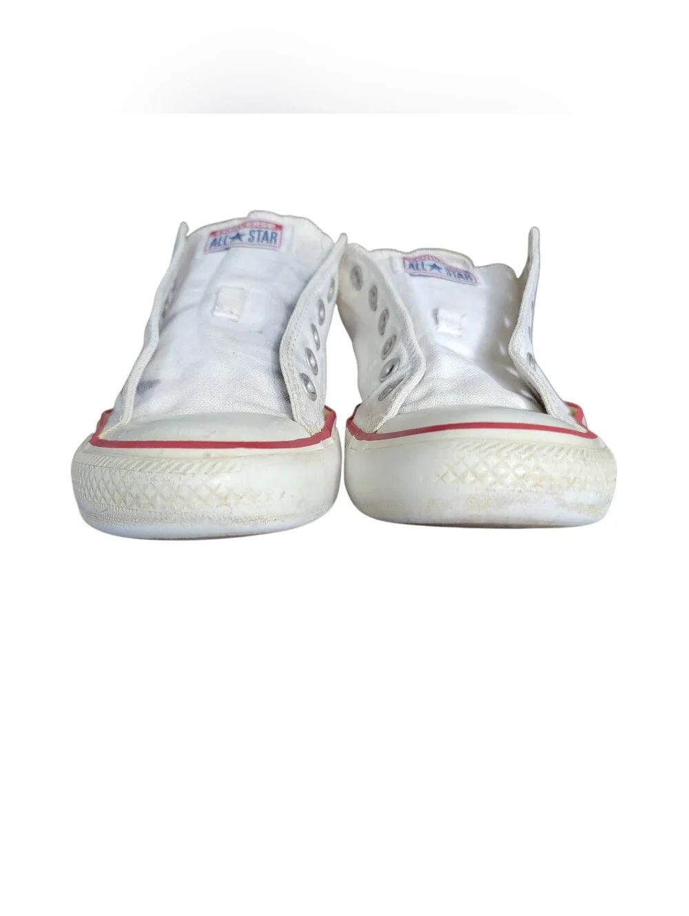 Converse Women's White Slip-On Canvas Sneakers - Picture 2 of 13